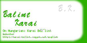 balint karai business card